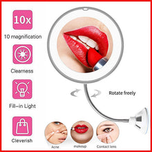 Load image into Gallery viewer, 360 Degree Rotation 10X Magnifying LED Makeup Mirror