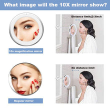 Load image into Gallery viewer, 360 Degree Rotation 10X Magnifying LED Makeup Mirror
